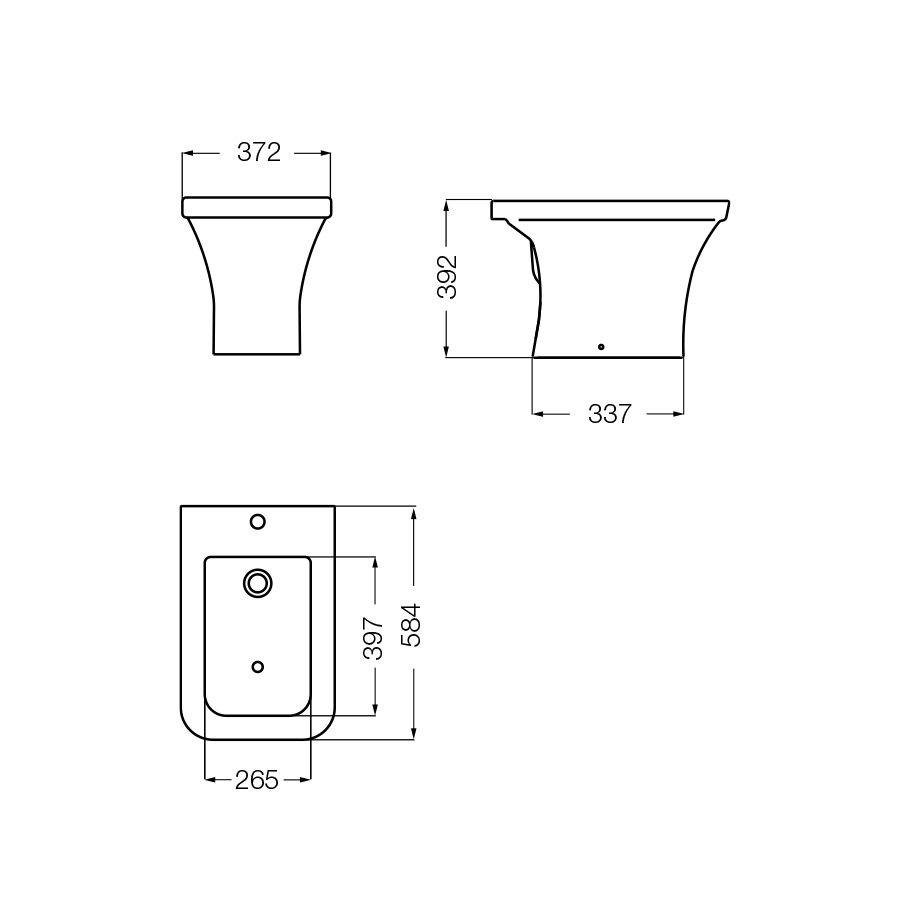 FERRUM MILENA - BIDET MILENA 1 AGUJERO - Cod:BDF1J - BL