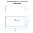 JOHNSON - PILETA SIMPLE ACERO 304 SIGNATURE ENKEL SE 75 GB