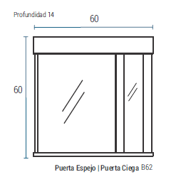 Muebles Schneider - Linea: Botiquines Bianca - BOTIQUIN BIANCA - B 62 Color:  - B62 
