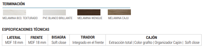 Muebles Schneider - Linea: Nature - VANITORY 70 NATURE Color: BLANCO TEXTURADO - V70NATXB