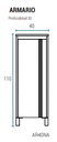Muebles Schneider - Linea: Nature - ARMARIO 40 NATURE Color: CAJU - AR40NACAJ