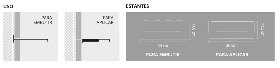 ATRIM - ESTANTE RECTANGULAR ACERO CEPILLADO ABSTRACTO PARA APLICAR