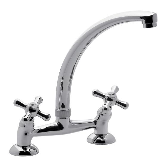 FV - Denisse – Juego para mesada de cocina - Mesada - Cromo - Ceram.