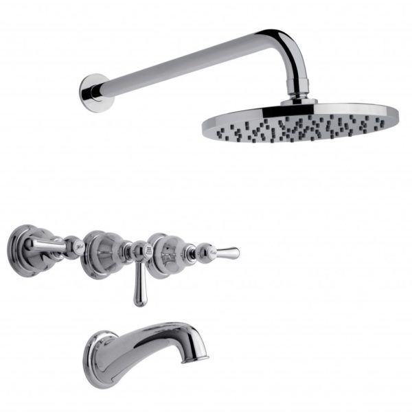 FV - Denisse Lever – Juego para bañera y ducha - Dos y tres llaves - Cromo - Ceram.