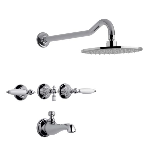 FV - Vermont Lever – Juego para bañera y ducha - Dos y tres llaves - Cromo - Ceram.