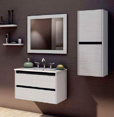 Muebles Schneider - Linea: Nature - VANITORY COLGANTE 80 PIANO Color: BLANCO TEXTURADO - VC80PITXB