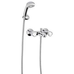 [0112/B6-CR] FV - B6 Pampa – Juego para bañera y ducha manual - Dos y tres llaves - Cromo - Trad., Transf. con traba manual